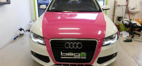 Audi A6 Grafiwrap Pink metallic wrapping rózsaszín metál részleges autófóliázás