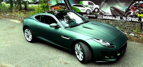Jaguar F-Type Matte Pine Green Metallic 3M Wrap Matt fenyő zöld 
